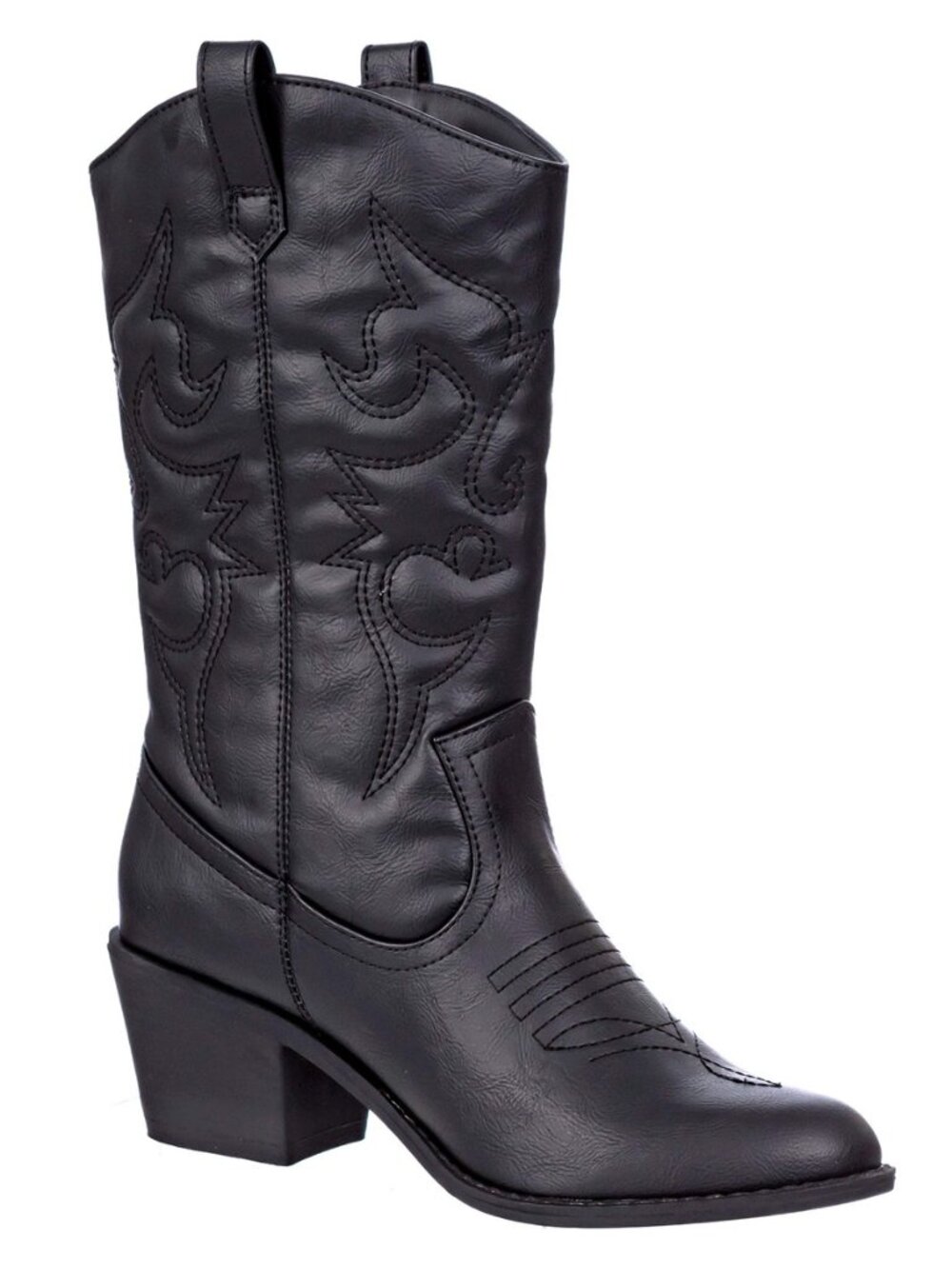 Cowboy Boots for Women Mid-Calf Boot Embroidered Stiching Western Cowgirl Boots